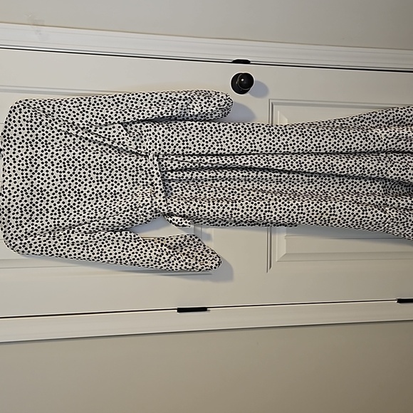 White Floral Print Long Sleeve Wrap Dress Size XXL - Picture 4 of 10